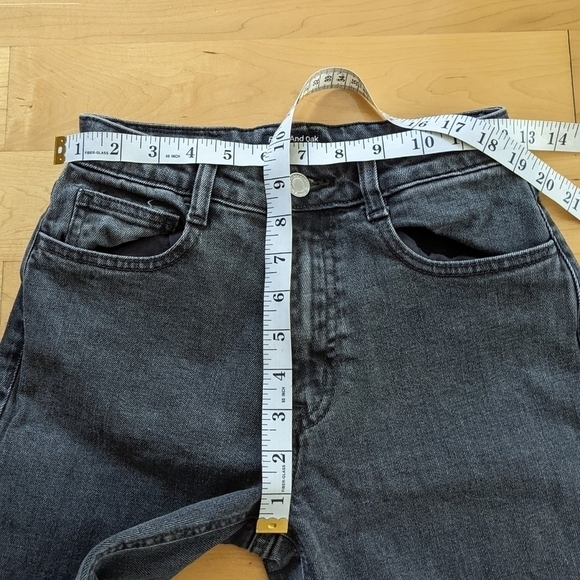 FRANK And Oak Stevie tapered fit high rise waist black wash jeans size 24 @T7 - Picture 4 of 9